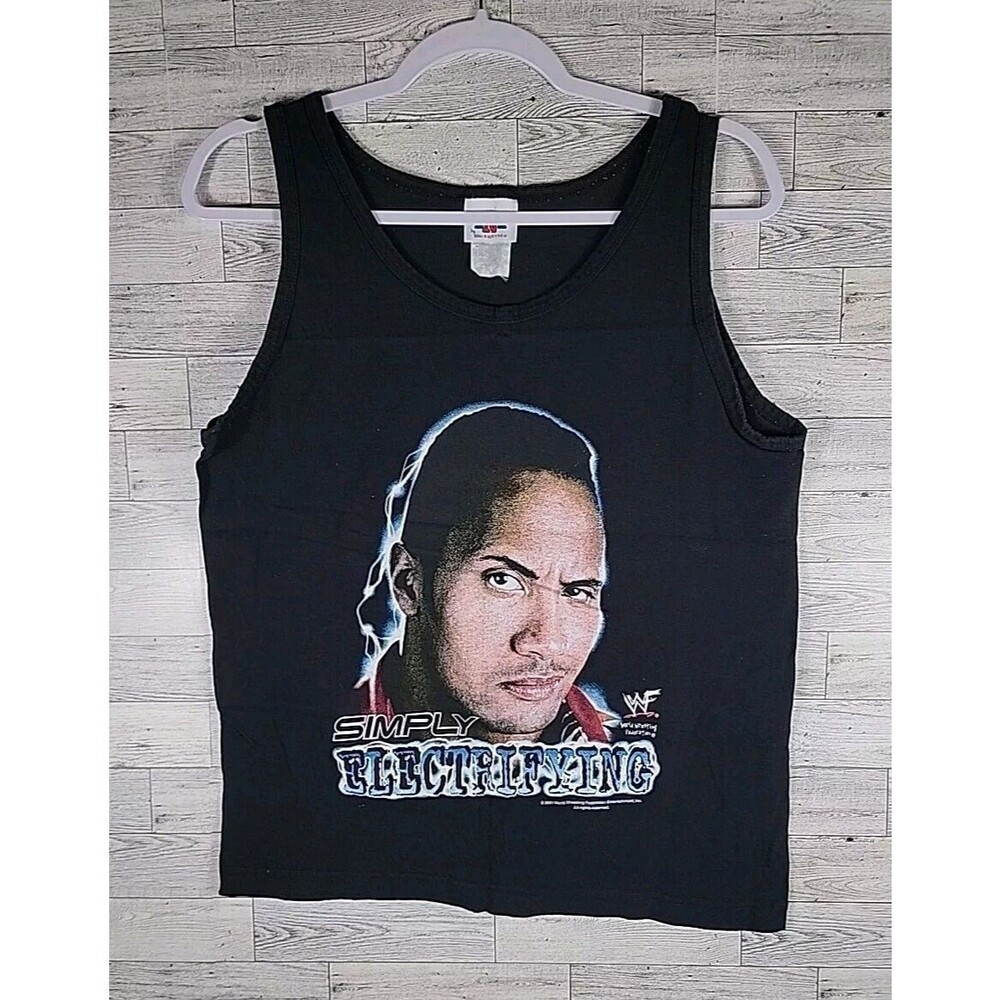 Vintage TNT The Rock WWF Tank Top Tee Shirt y2k Wrestling WWE Size Kids XL 18-20